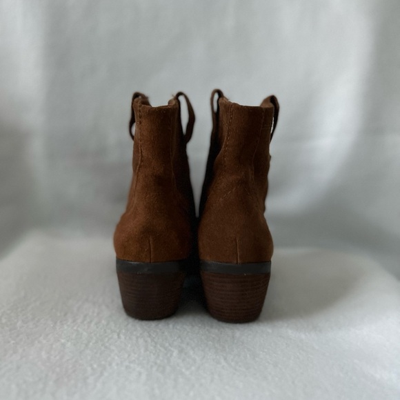 Call It Spring Size 7 Cognac Suede Ankle Booties - Picture 5 of 14